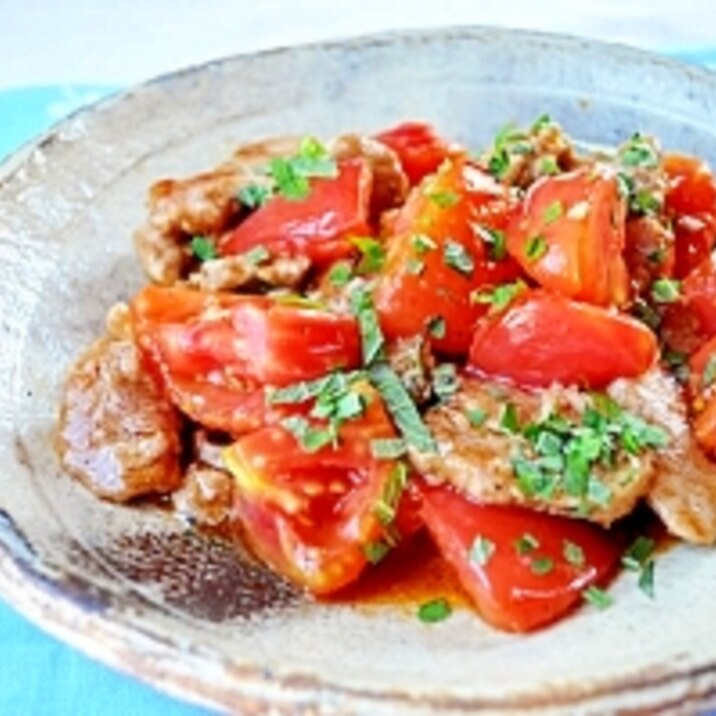 豚ヒレ肉とトマトの炒め物